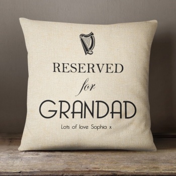 Personalised Cream Chenille Cushion - Reserved for Dad